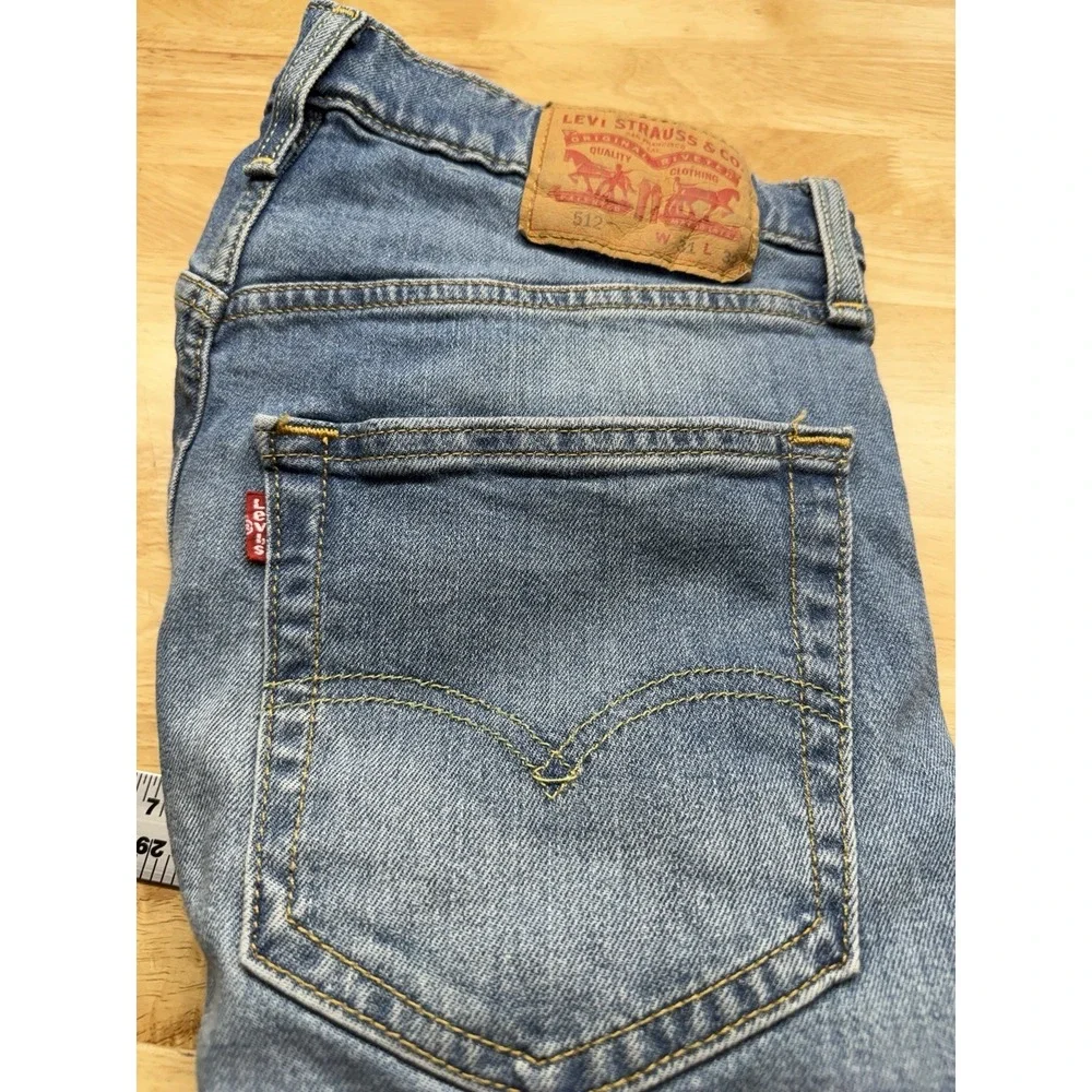 Levis 512 Slim Taper Fit Jeans Men's 31x32 Light Wash‎ Blue Denim Stretch
